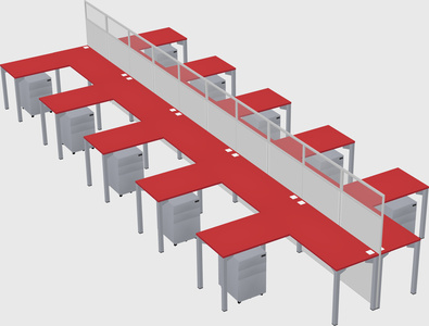 Shared l-shape cubicle