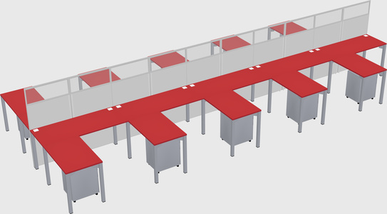 Shared l-shape cubicle