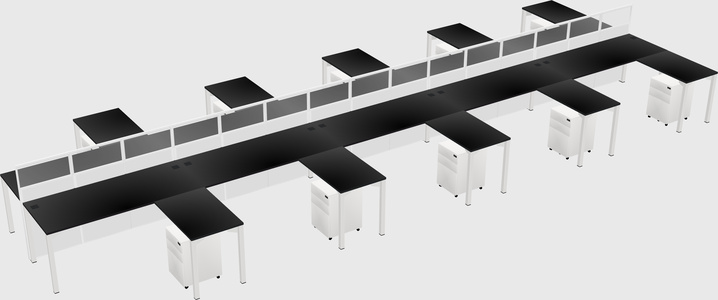 Shared l-shape cubicle
