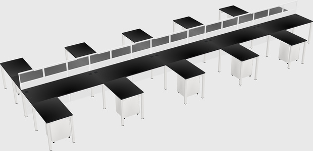 Shared l-shape cubicle