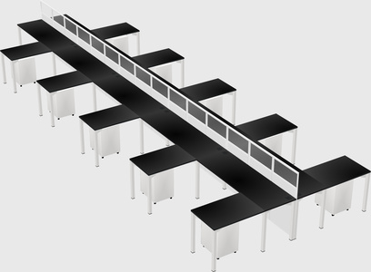Shared l-shape cubicle