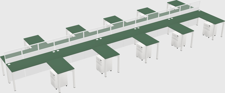 Shared l-shape cubicle