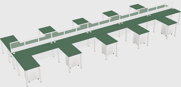 Shared l-shape cubicle