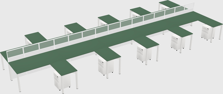 Shared l-shape cubicle