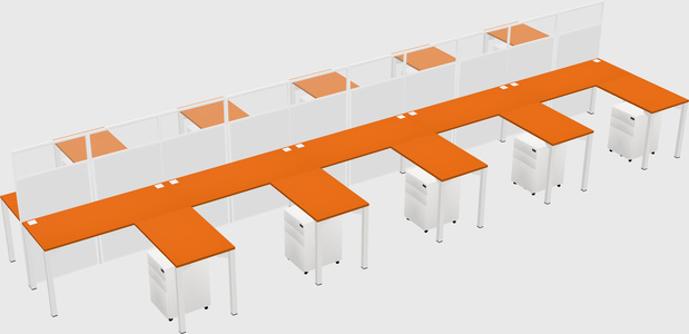 Shared l-shape cubicle
