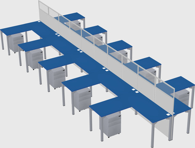 Shared l-shape cubicle