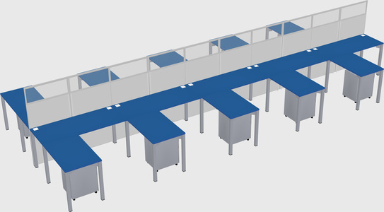 Shared l-shape cubicle