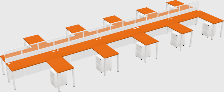 Shared l-shape cubicle