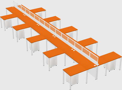 Shared l-shape cubicle