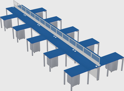 Shared l-shape cubicle