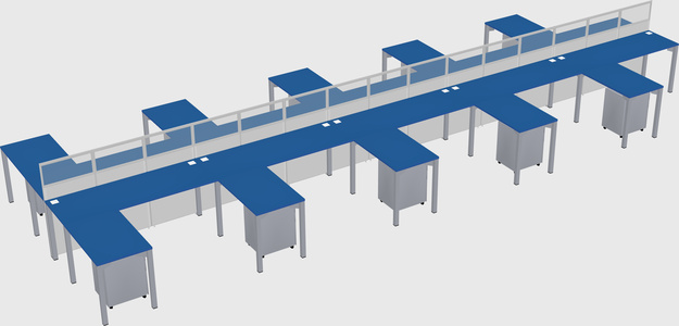 Shared l-shape cubicle