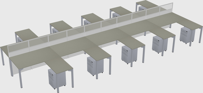 Shared l-shape cubicle