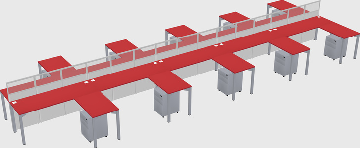 Shared l-shape cubicle