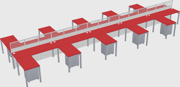 Shared l-shape cubicle