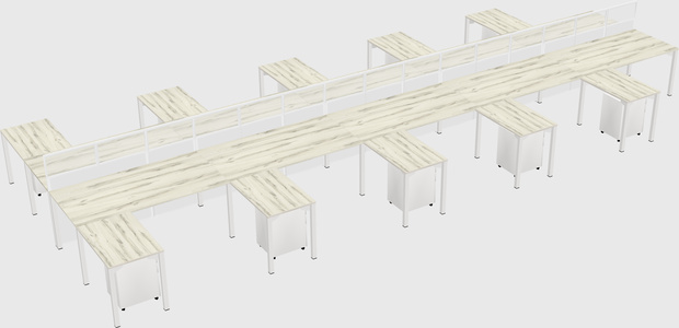 Shared l-shape cubicle