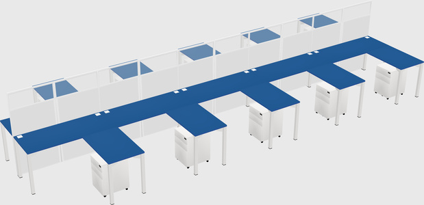 Shared l-shape cubicle
