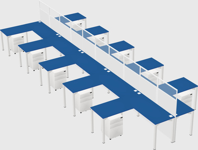 Shared l-shape cubicle