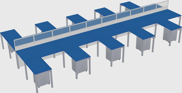 Shared l-shape cubicle