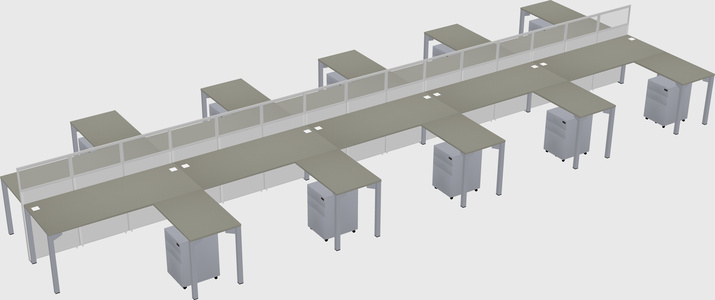 Shared l-shape cubicle
