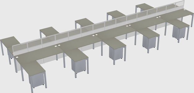 Shared l-shape cubicle