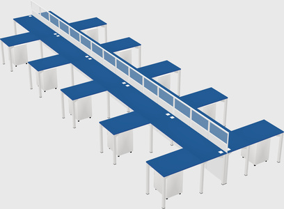 Shared l-shape cubicle