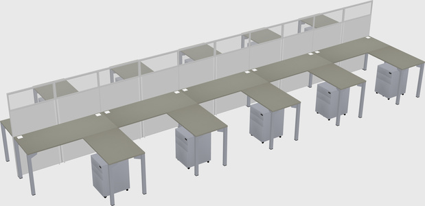 Shared l-shape cubicle