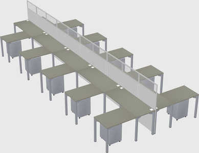 Shared l-shape cubicle
