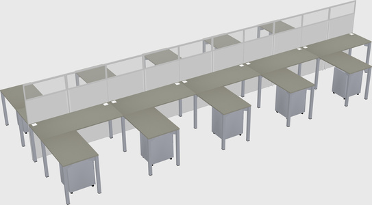 Shared l-shape cubicle