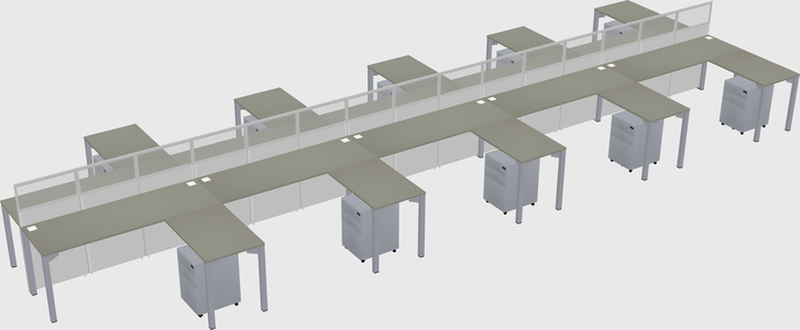 Shared l-shape cubicle