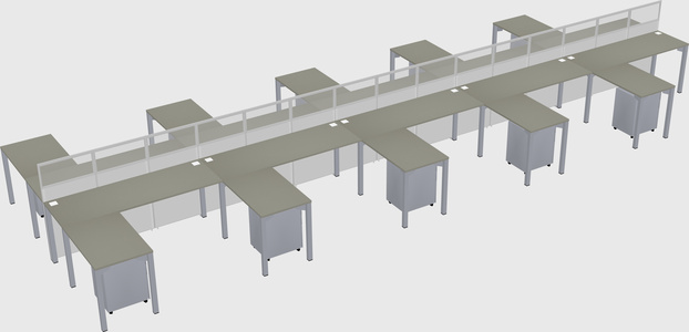Shared l-shape cubicle