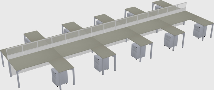 Shared l-shape cubicle