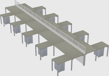 Shared l-shape cubicle