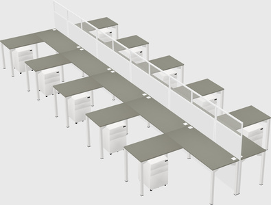 Shared l-shape cubicle