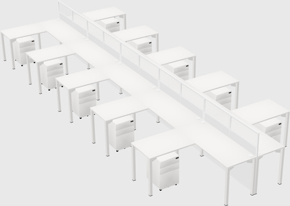 Shared l-shape cubicle