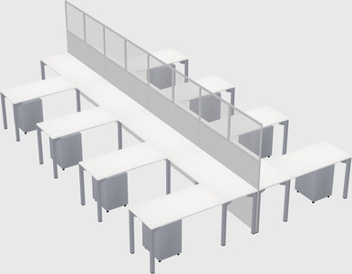 Shared l-shape cubicle