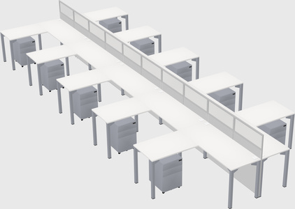 Shared l-shape cubicle