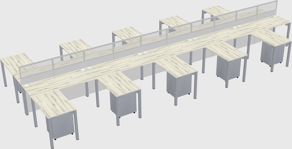 Shared l-shape cubicle