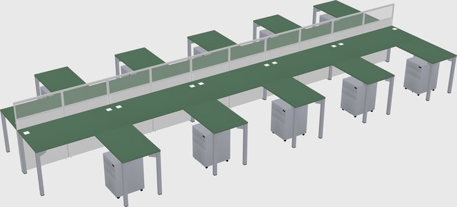 Shared l-shape cubicle