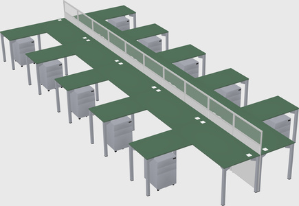 Shared l-shape cubicle