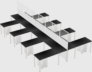 Shared l-shape cubicle