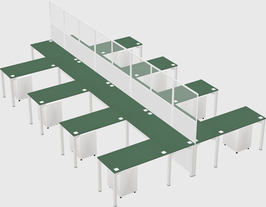 Shared l-shape cubicle
