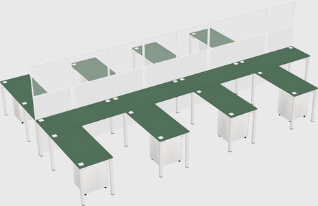 Shared l-shape cubicle