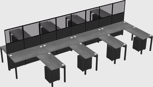 Shared l-shape cubicle