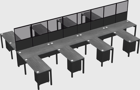Shared l-shape cubicle