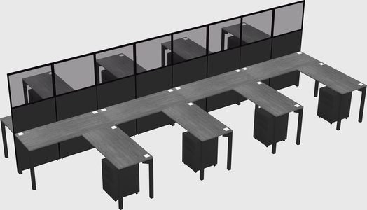 Shared l-shape cubicle