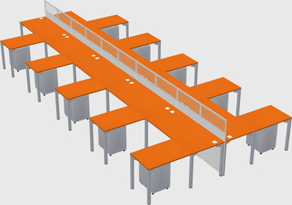 Shared l-shape cubicle