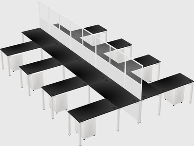 Shared l-shape cubicle