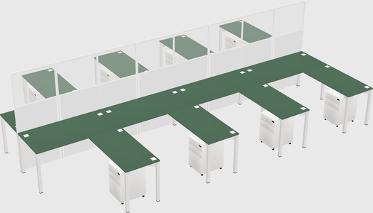 Shared l-shape cubicle