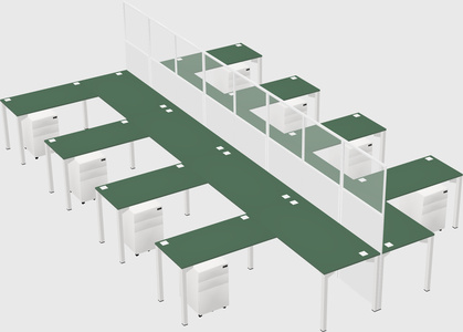Shared l-shape cubicle