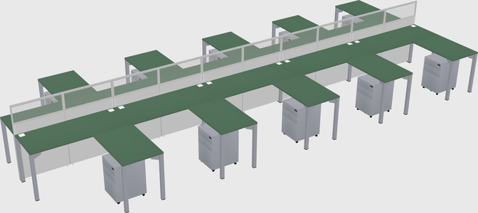Shared l-shape cubicle